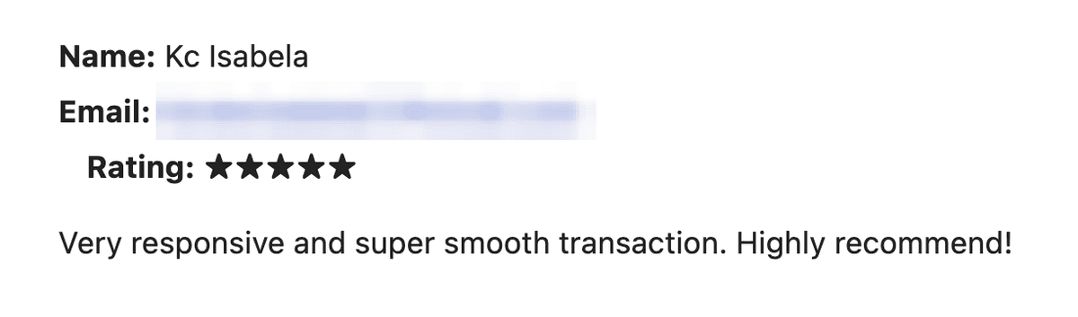 Guest feedback screenshot 1